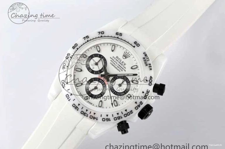 White Black Best on Dial Rubber 5GF Daytona White Ceramic A7750 Edition White Strap 1226